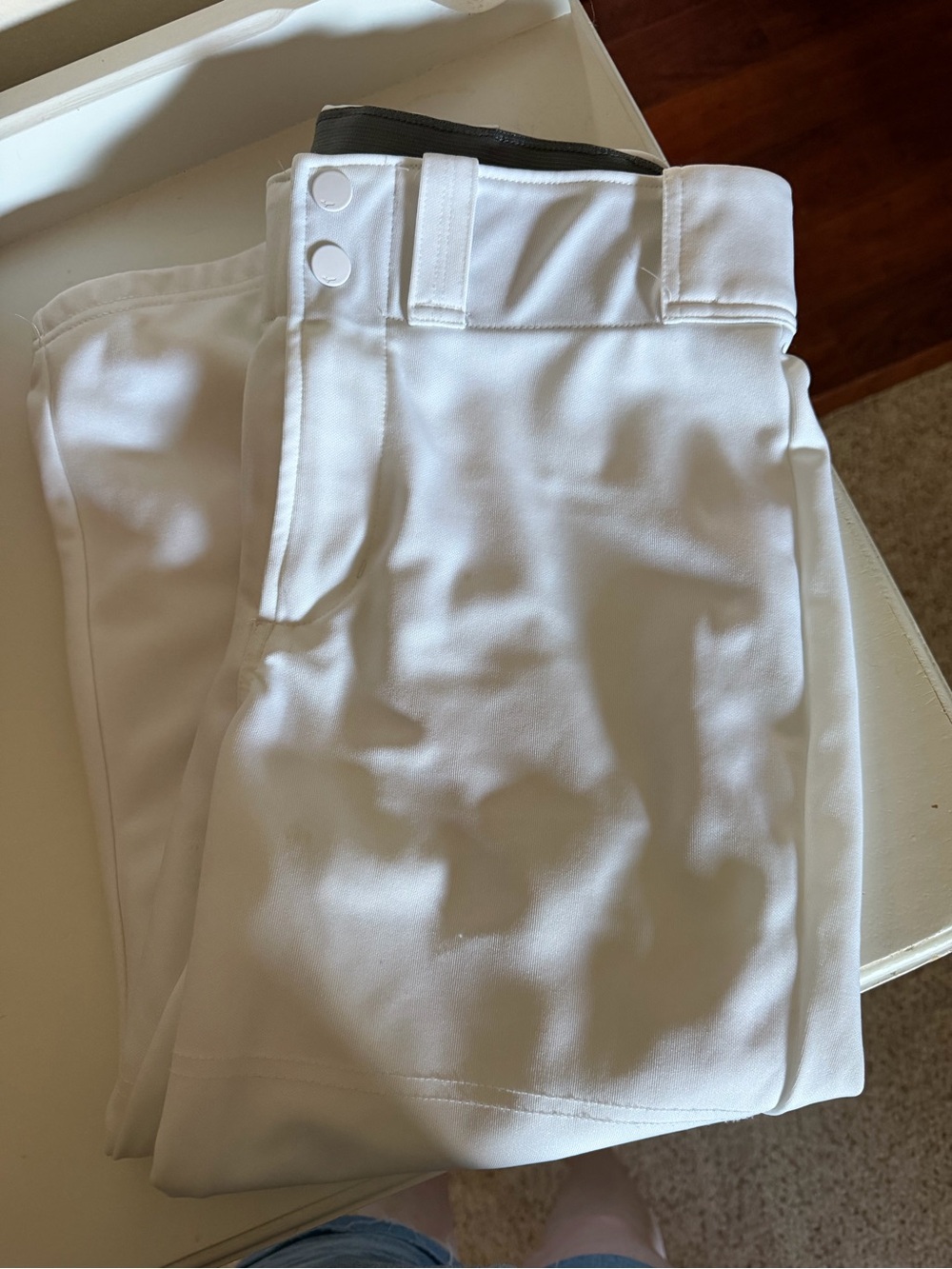 Mizuno White Womens Softball Pants with Snap Waist